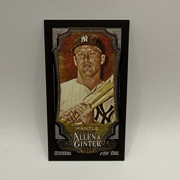 2024 Topps Allen & Ginter #142 Mickey Mantle Mini Black Parallel Yankees - Picture 1 of 2